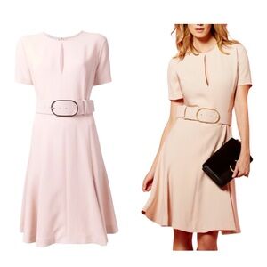 Stella McCartney Short-Sleeve Keyhole
Belted Skater Dress size S Nude Pink